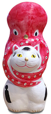 山形県米沢市の相良人形「猫に蛸」ver.JETLINK｜ジェットリンクの民芸
