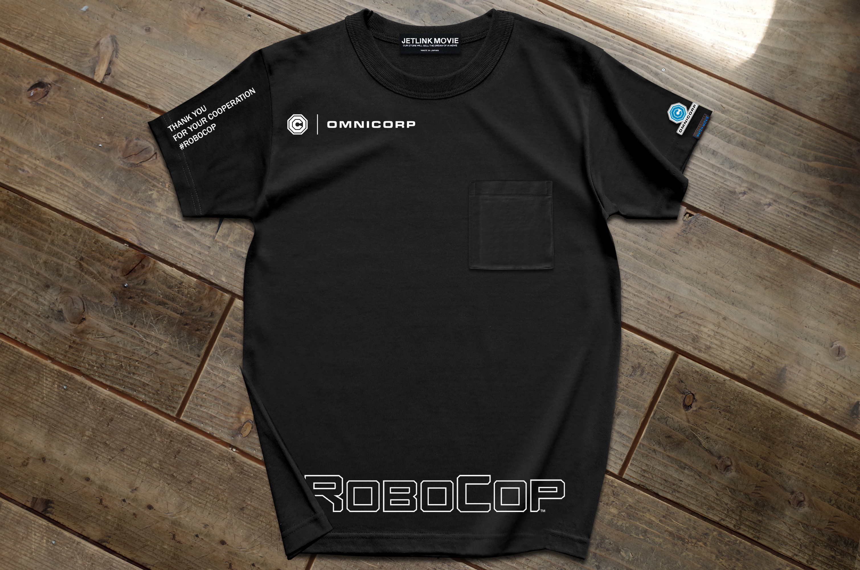 映画『ロボコップ』オムニ社Tシャツ2前面up