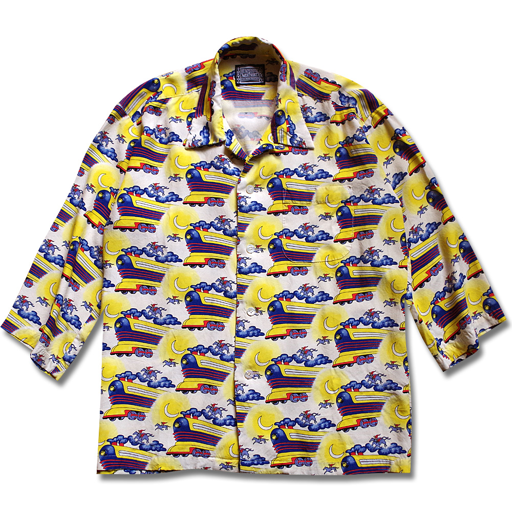 FLYING FUTURE TRAIN ALOHA SHIRTS